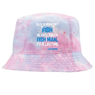 Anti biden political impeach biden buy a man eat fish  Tie-Dyed Bucket Hat