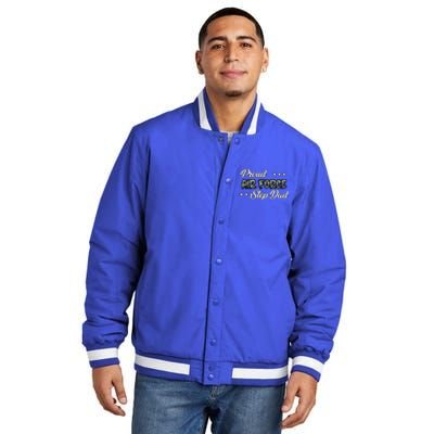 Abu Bold Proud Air Force Step Dad Gift Insulated Varsity Jacket