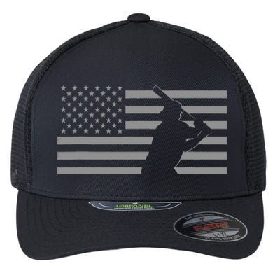 American Baseball Player USA Flag Flexfit Unipanel Trucker Cap