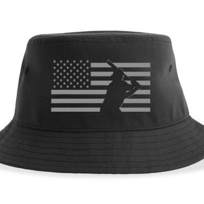 American Baseball Player USA Flag Sustainable Bucket Hat