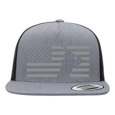 American Baseball Player USA Flag Flat Bill Trucker Hat