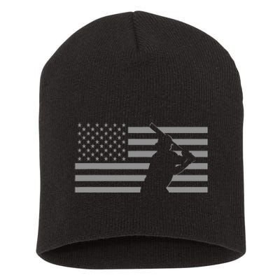 American Baseball Player USA Flag Short Acrylic Beanie