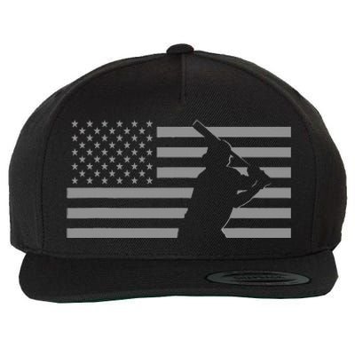 American Baseball Player USA Flag Wool Snapback Cap