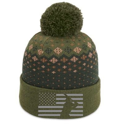 American Baseball Player USA Flag The Baniff Cuffed Pom Beanie