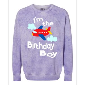 Airplane Birthday Party Outfit - I'm The Birthday Boy Colorblast Crewneck Sweatshirt