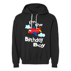 Airplane Birthday Party Outfit - I'm The Birthday Boy Garment-Dyed Fleece Hoodie