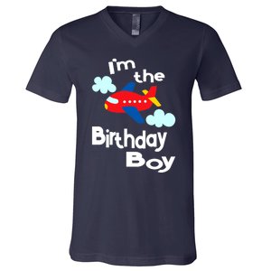 Airplane Birthday Party Outfit - I'm The Birthday Boy V-Neck T-Shirt