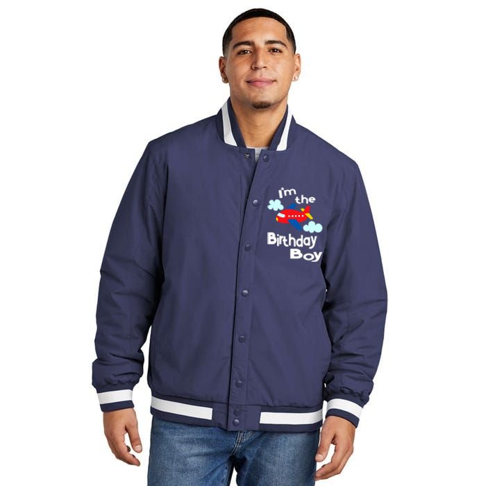 Airplane Birthday Party Outfit - I'm The Birthday Boy Insulated Varsity Jacket