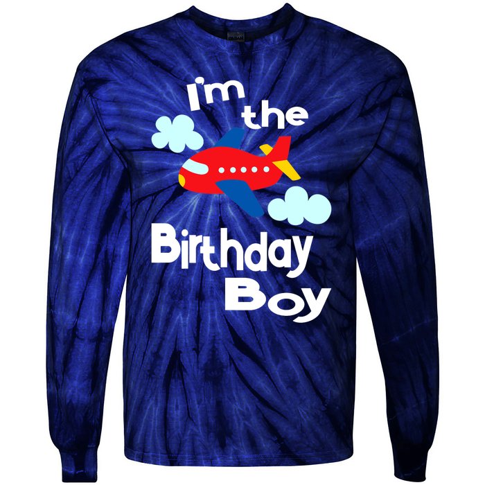 Airplane Birthday Party Outfit - I'm The Birthday Boy Tie-Dye Long Sleeve Shirt