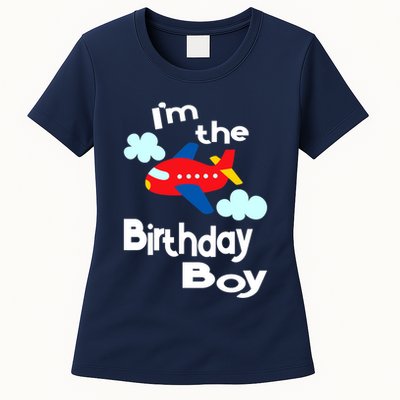 Airplane Birthday Party Outfit - I'm The Birthday Boy Womens T-Shirt