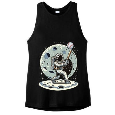 Astronaut Baseball Player Outer Space Moon Space Hitter Gift Ladies PosiCharge Tri-Blend Wicking Tank