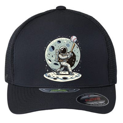 Astronaut Baseball Player Outer Space Moon Space Hitter Gift Flexfit Unipanel Trucker Cap