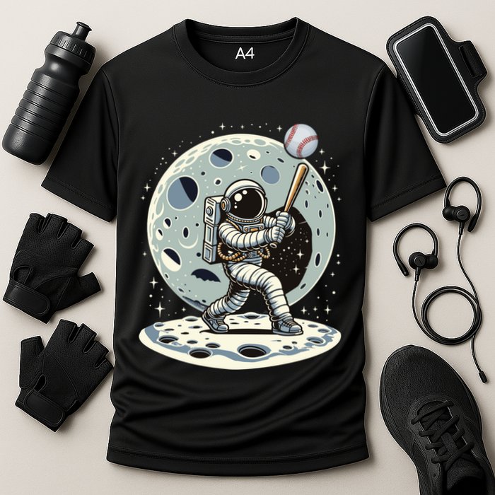 Astronaut Baseball Player Outer Space Moon Space Hitter Gift Performance Shirt