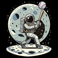 Astronaut Baseball Player Outer Space Moon Space Hitter Gift Sustainable Bucket Hat