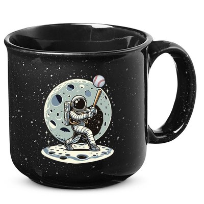 Astronaut Baseball Player Outer Space Moon Space Hitter Gift 15oz Campfire Ceramic Mug