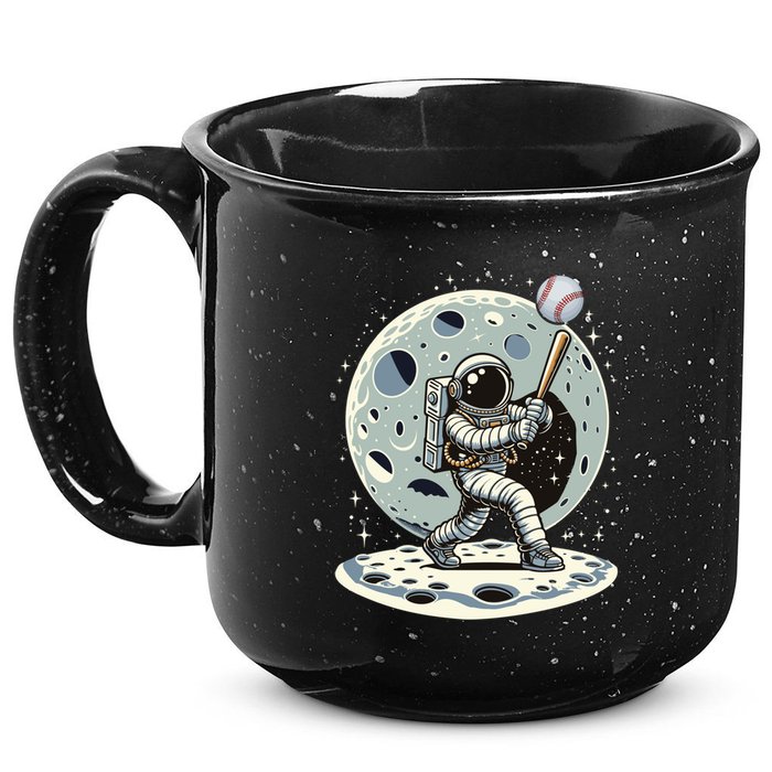 Astronaut Baseball Player Outer Space Moon Space Hitter Gift 15oz Campfire Ceramic Mug