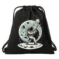 Astronaut Baseball Player Outer Space Moon Space Hitter Gift Drawstring Bag