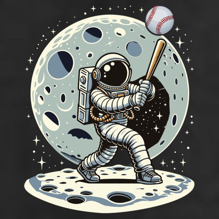 Astronaut Baseball Player Outer Space Moon Space Hitter Gift Crop Fleece Hoodie