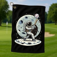 Astronaut Baseball Player Outer Space Moon Space Hitter Gift Golf Towel