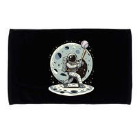 Astronaut Baseball Player Outer Space Moon Space Hitter Gift Microfiber Hand Towel