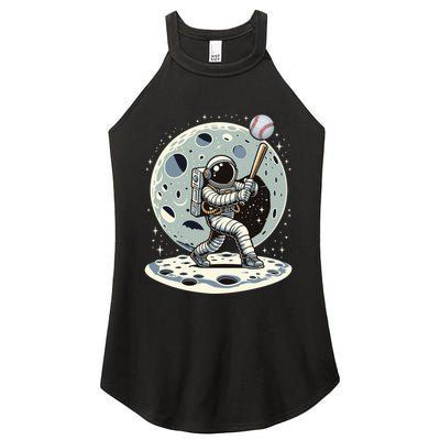 Astronaut Baseball Player Outer Space Moon Space Hitter Gift Women's Perfect Tri Rocker Tank