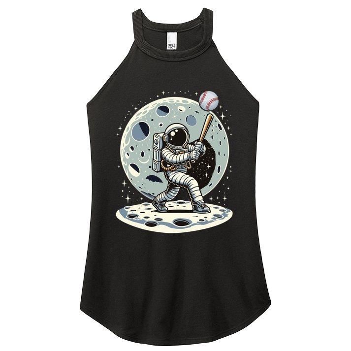 Astronaut Baseball Player Outer Space Moon Space Hitter Gift Women's Perfect Tri Rocker Tank