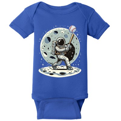 Astronaut Baseball Player Outer Space Moon Space Hitter Gift Baby Bodysuit