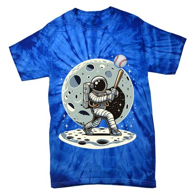 Astronaut Baseball Player Outer Space Moon Space Hitter Gift Tie-Dye T-Shirt