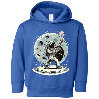 Astronaut Baseball Player Outer Space Moon Space Hitter Gift Toddler Hoodie