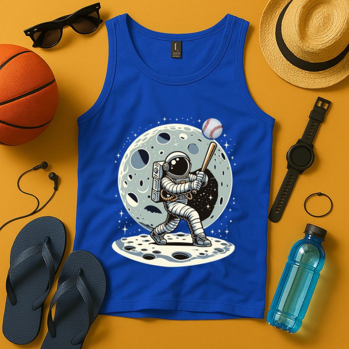 Astronaut Baseball Player Outer Space Moon Space Hitter Gift Tank Top