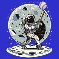 Astronaut Baseball Player Outer Space Moon Space Hitter Gift Toddler T-Shirt