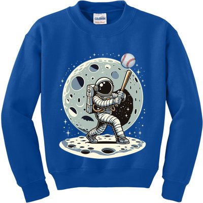Astronaut Baseball Player Outer Space Moon Space Hitter Gift Kids Sweatshirt