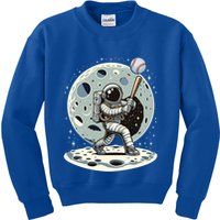 Astronaut Baseball Player Outer Space Moon Space Hitter Gift Kids Sweatshirt