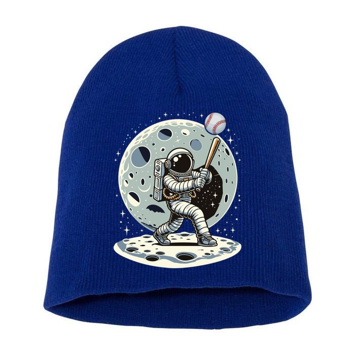 Astronaut Baseball Player Outer Space Moon Space Hitter Gift Short Acrylic Beanie
