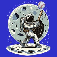 Astronaut Baseball Player Outer Space Moon Space Hitter Gift Short Acrylic Beanie