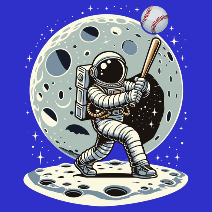 Astronaut Baseball Player Outer Space Moon Space Hitter Gift Short Acrylic Beanie