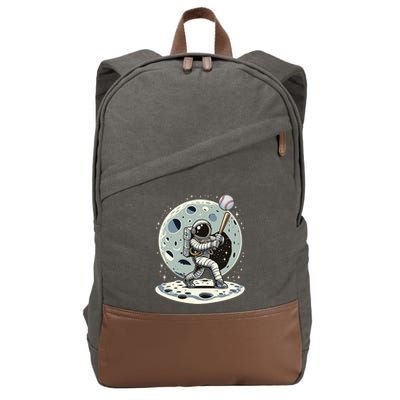 Astronaut Baseball Player Outer Space Moon Space Hitter Gift Cotton Canvas Backpack
