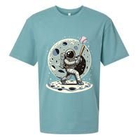 Astronaut Baseball Player Outer Space Moon Space Hitter Gift Sueded Cloud Jersey T-Shirt