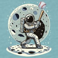 Astronaut Baseball Player Outer Space Moon Space Hitter Gift Sueded Cloud Jersey T-Shirt