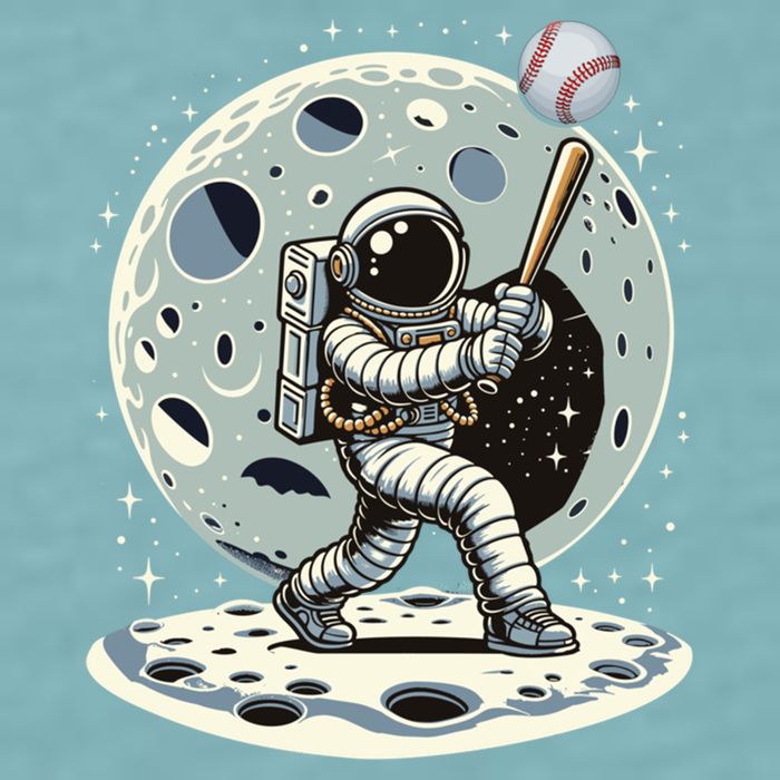 Astronaut Baseball Player Outer Space Moon Space Hitter Gift Sueded Cloud Jersey T-Shirt