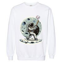 Astronaut Baseball Player Outer Space Moon Space Hitter Gift Garment-Dyed Sweatshirt