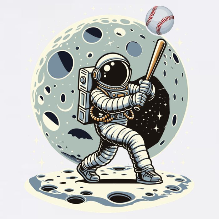 Astronaut Baseball Player Outer Space Moon Space Hitter Gift Garment-Dyed Sweatshirt