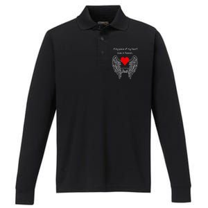 A Big Piece Of My Heart Lives In Heaven Gift Performance Long Sleeve Polo