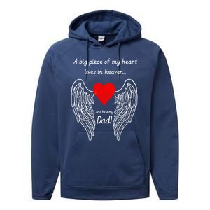 A Big Piece Of My Heart Lives In Heaven Gift Performance Fleece Hoodie