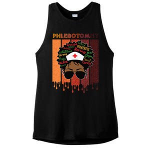 Afro Black Phlebotomist Queen Nurses Day Black History Month Ladies PosiCharge Tri-Blend Wicking Tank