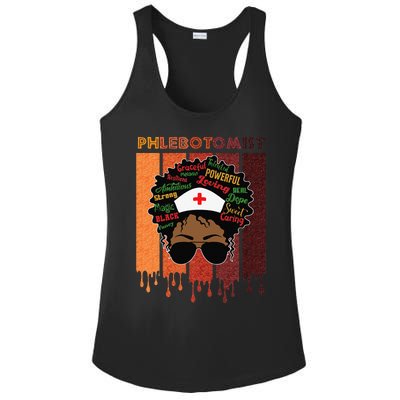 Afro Black Phlebotomist Queen Nurses Day Black History Month Ladies PosiCharge Competitor Racerback Tank