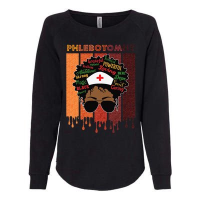 Afro Black Phlebotomist Queen Nurses Day Black History Month Womens California Wash Sweatshirt