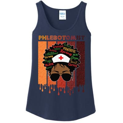 Afro Black Phlebotomist Queen Nurses Day Black History Month Ladies Essential Tank