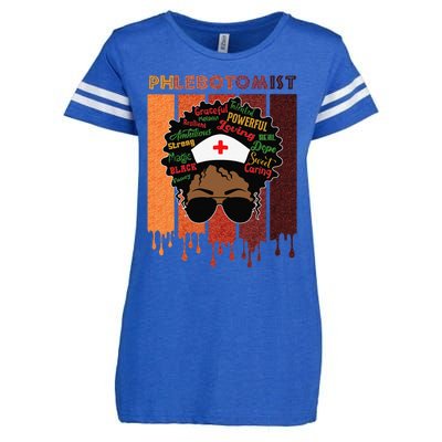 Afro Black Phlebotomist Queen Nurses Day Black History Month Enza Ladies Jersey Football T-Shirt