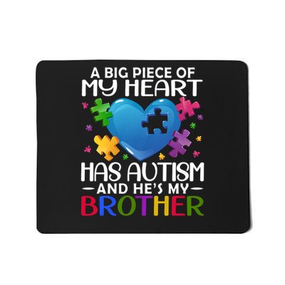A Big Piece Of My Heart Has Autism And He's My Brother Mousepad